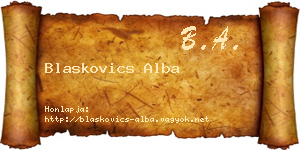 Blaskovics Alba névjegykártya